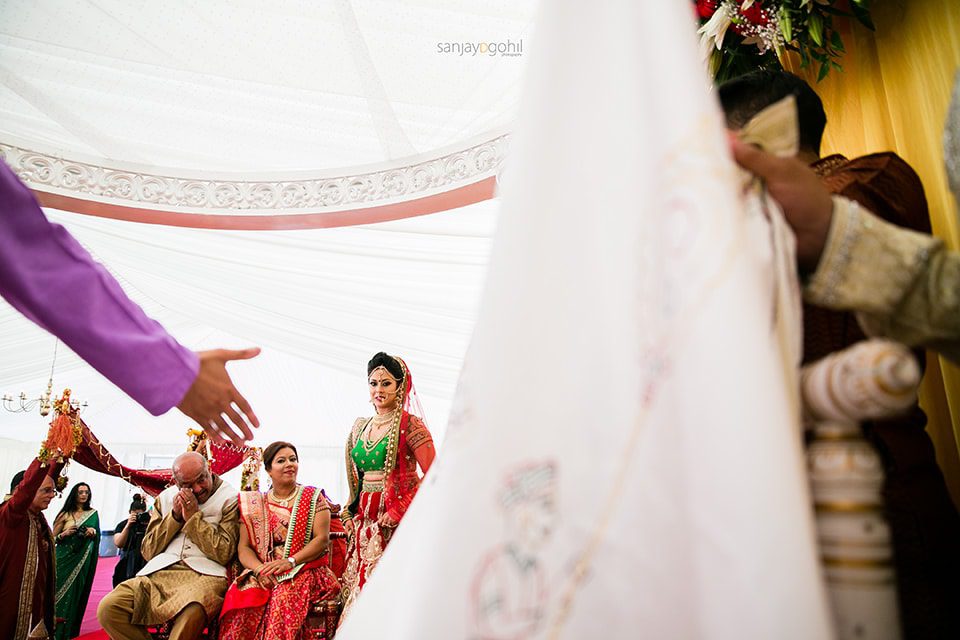 Asian wedding bride in the mandap