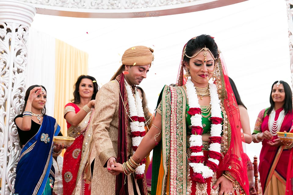 Phera ceremony during Hindu wedding ceremony