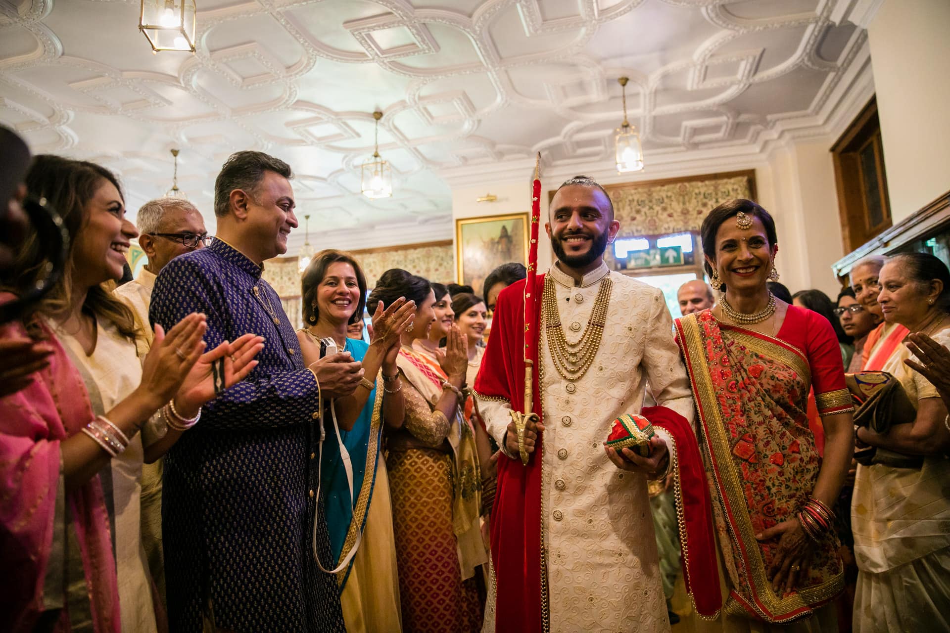 Groom walking with mother in Law