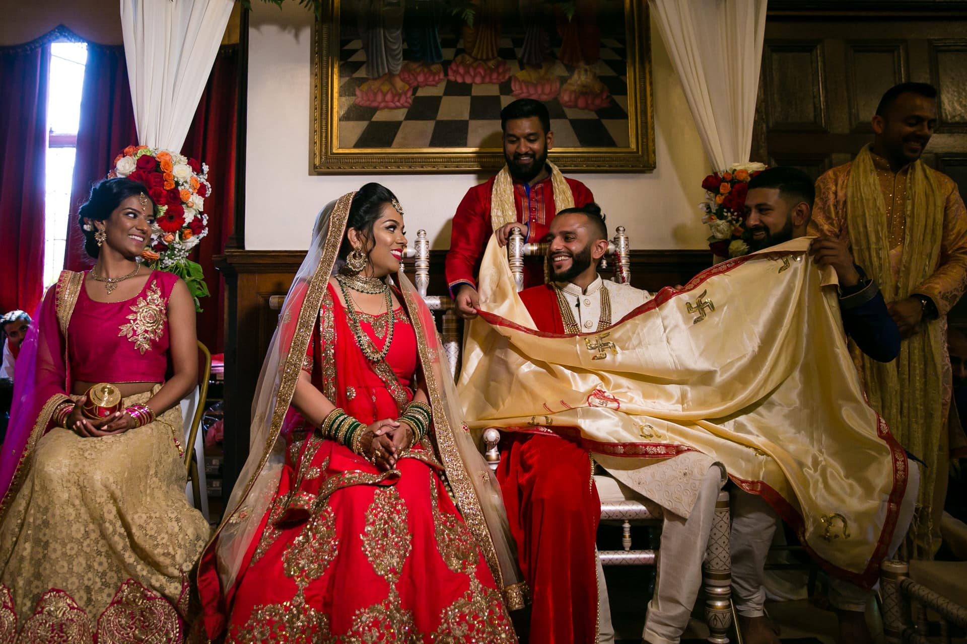 Bride and groom first look