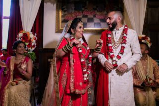 Hindu bride and groom