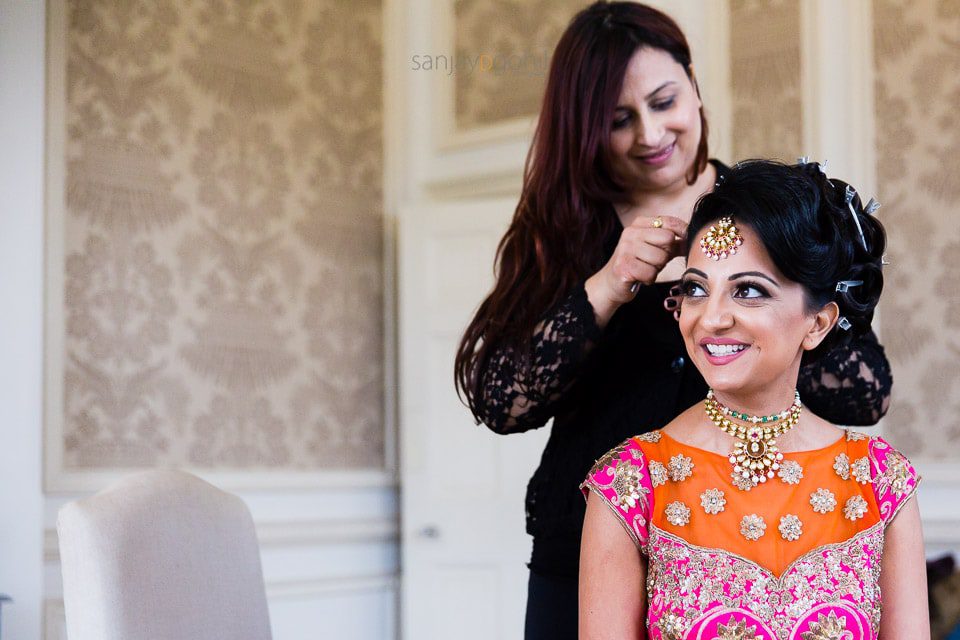 Gini Bhogal getting bride ready