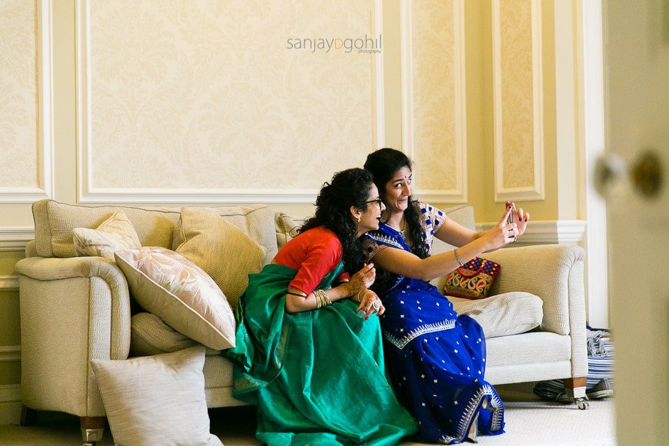 Wedding guest taking a selfie