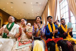 Wedding guests clapping