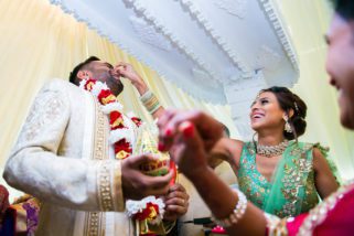 Groom's nose bring pinched