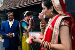 Bride's parents during emotional goodbye