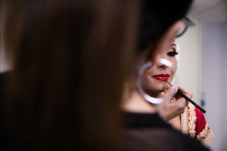 Patti Panue MUA getting asian bride ready