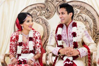 Happy Asian Indian bride and groom