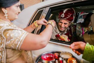 Groom welcoming ceremony during Hindu Wedding