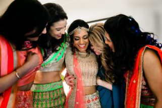 Bride with her best friends