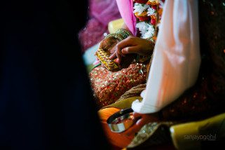 Seven step ceremony during Gujarati wedding