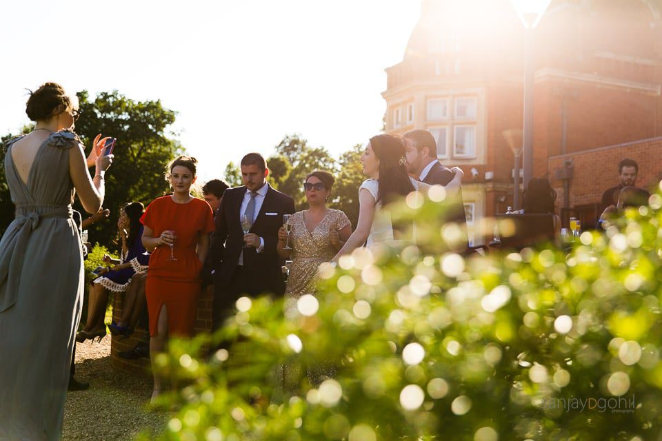 Outdoor wedding reception party at Savill Court