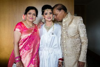 Bride with her parents