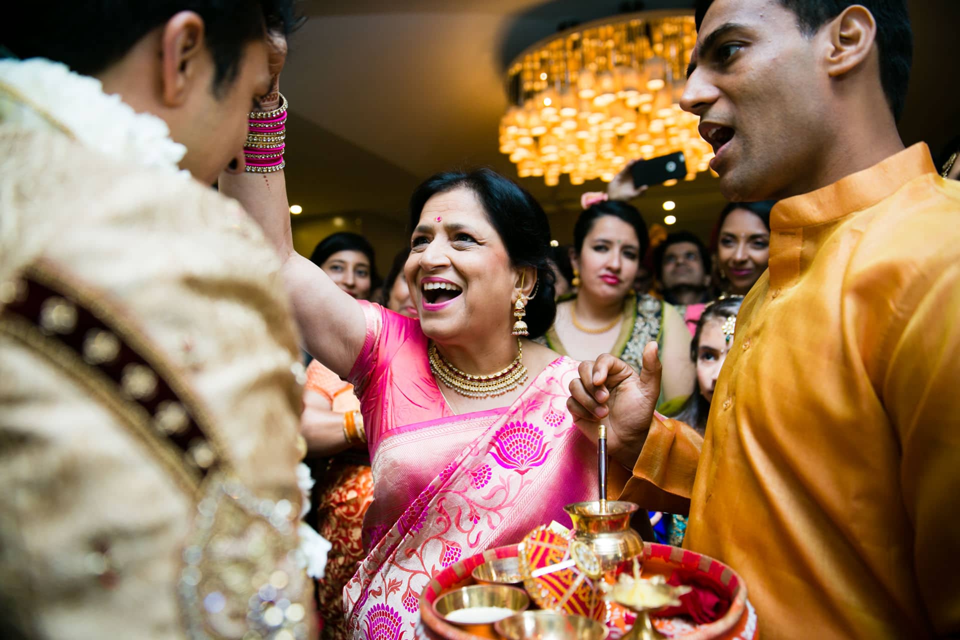 Hindu wedding welcoming ceremony