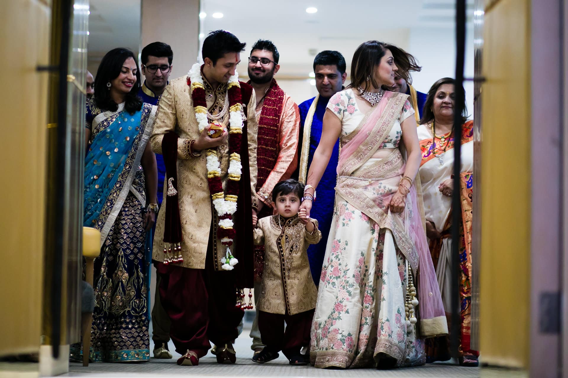 Hindu Wedding Groom waiting with family