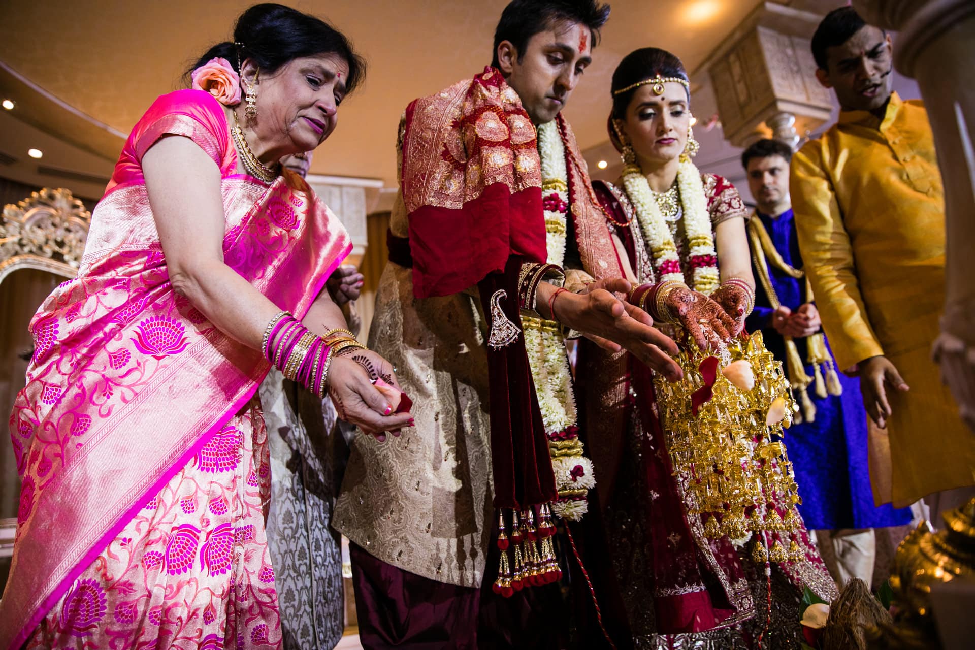 Final blessing ceremony during Hindu Wedding