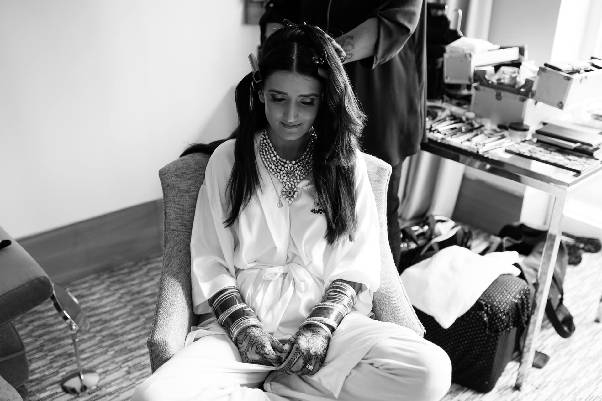 Asian Wedding Bride getting ready