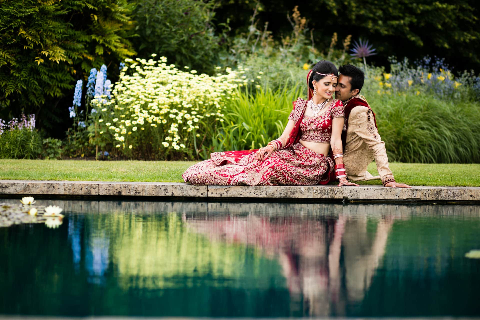 Bride and Groom Portrait at The Grove in Hertfordshire