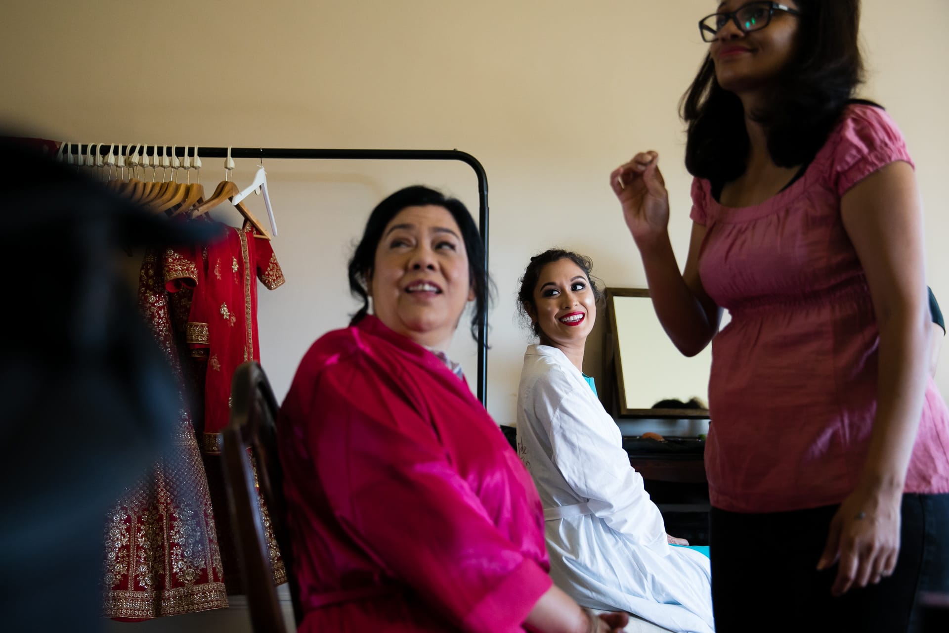 Mother and Bride getting ready