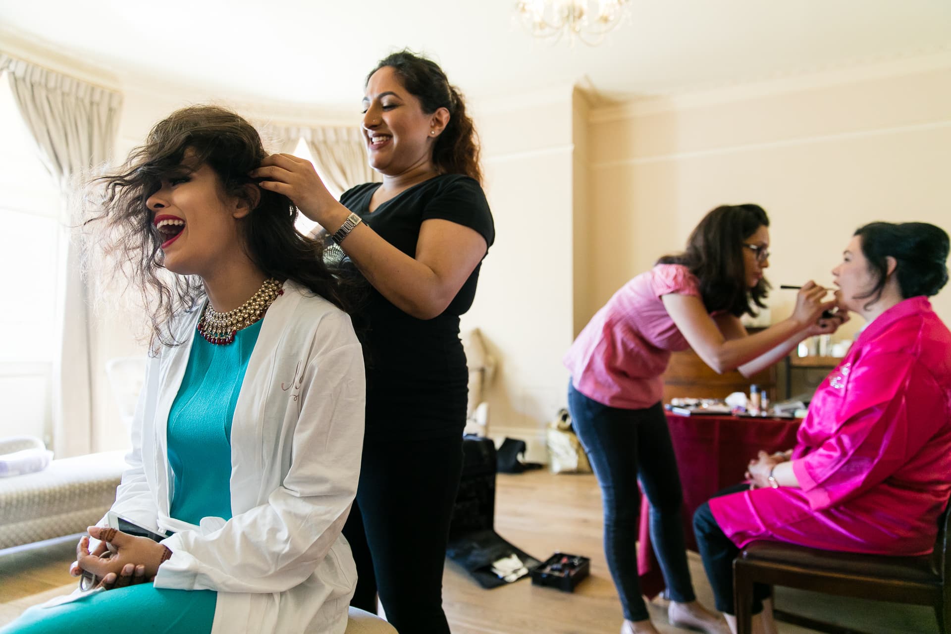 Asian wedding bride getting ready