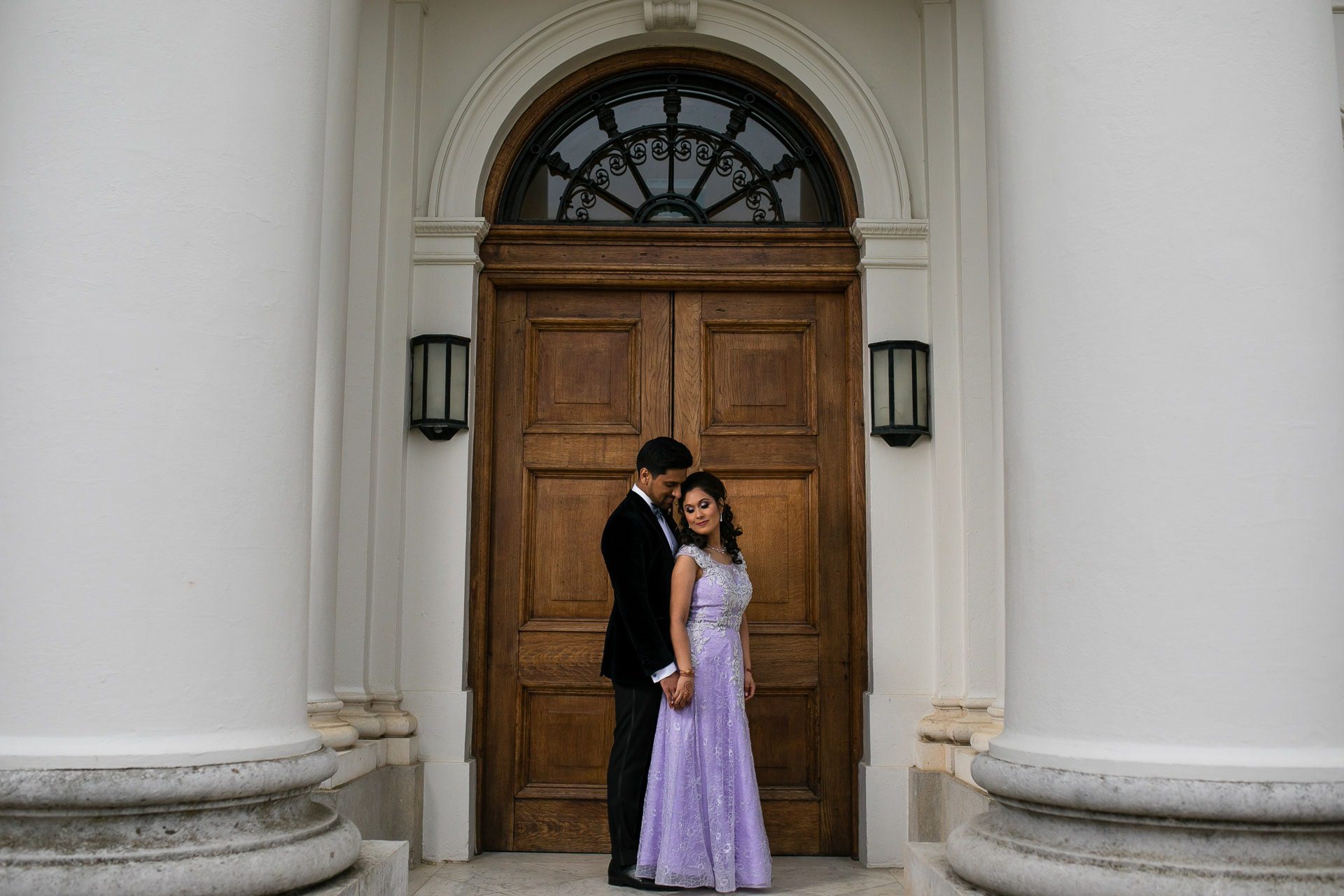 Wedding couple portraits at Hylands House