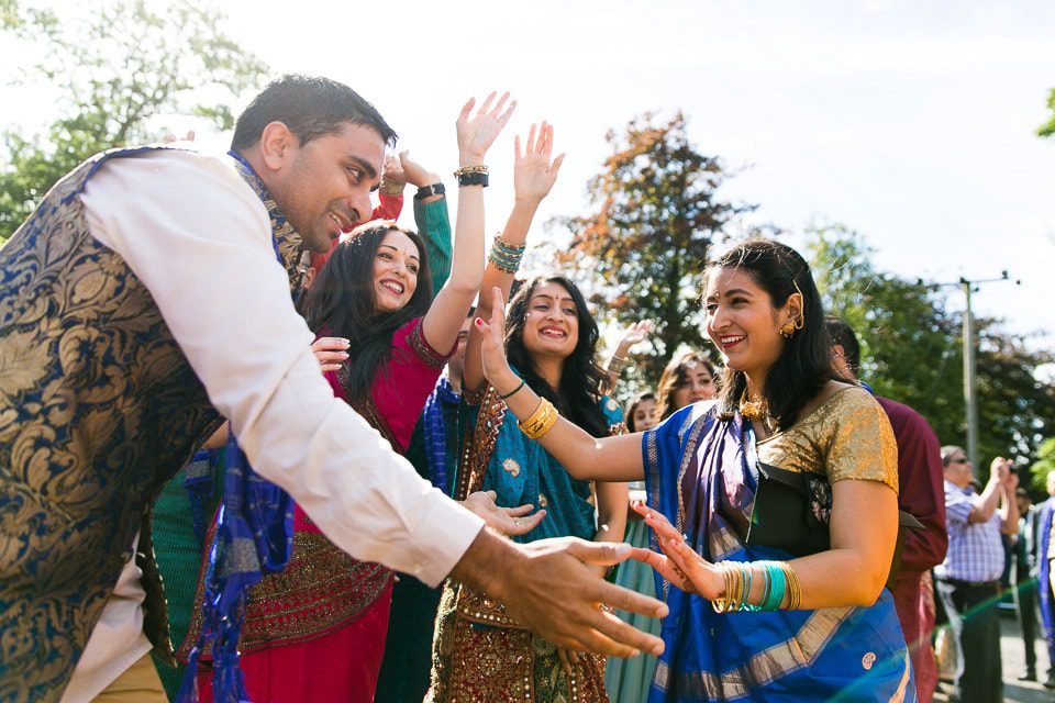 Asian Wedding guests dancing