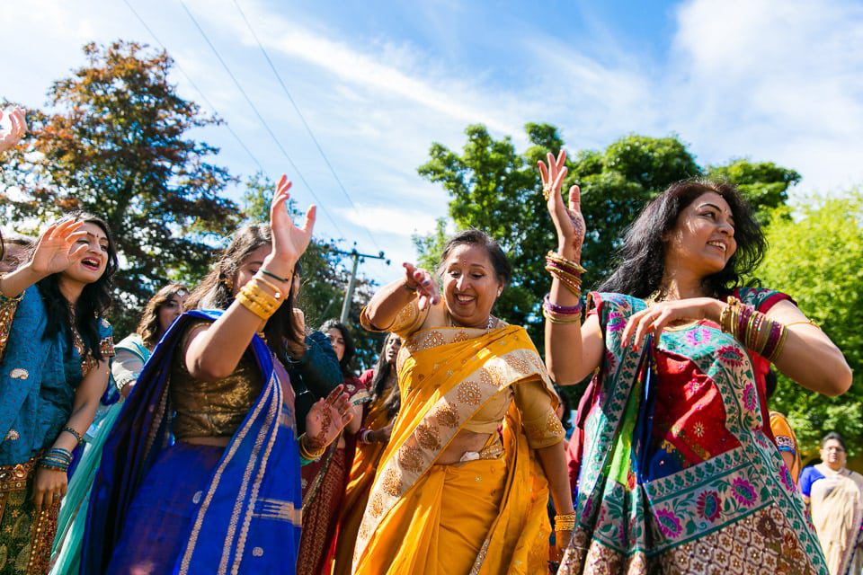 Asian Wedding guests dancing