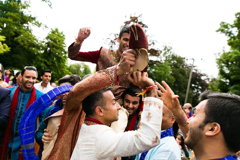 Asian Wedding guests dancing