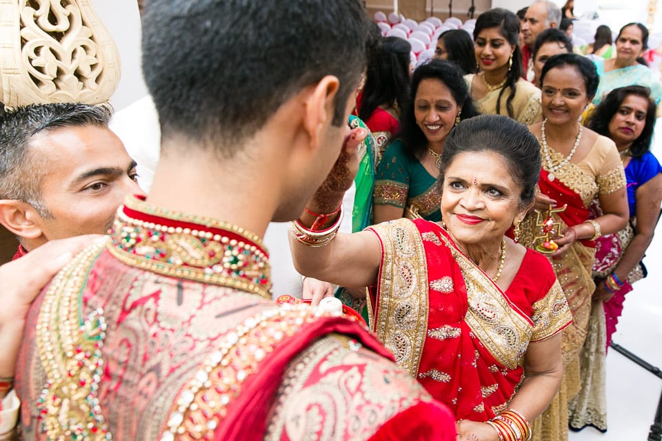 Mother of bride during welcoming ceremony