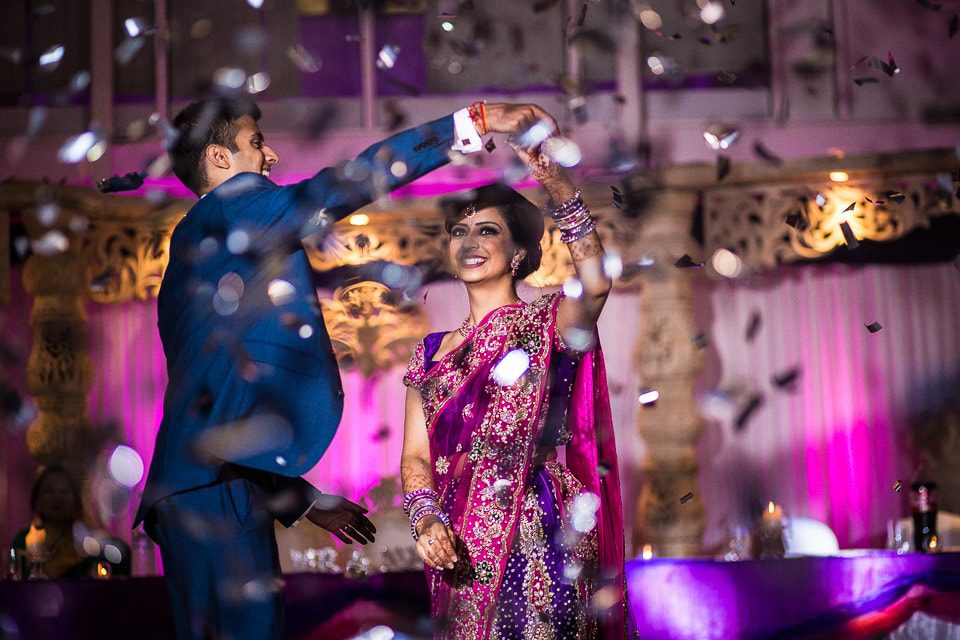 Asian Wedding first dance with confetti