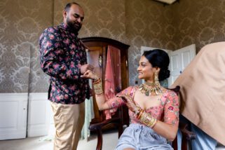 Asian bride getting at North Mymms Park