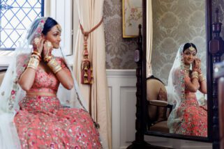 Indian bride getting ready at North Mymms
