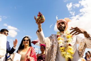 Indian wedding groom arrival at North Mymms