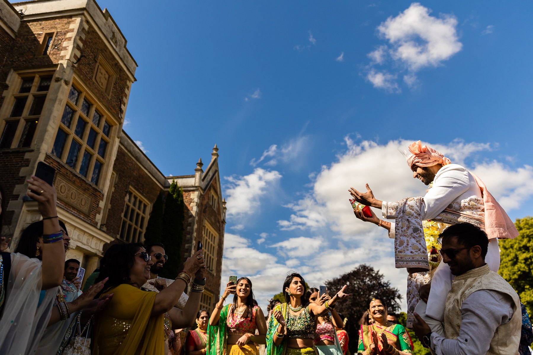 Indian wedding groom arrival at North Mymms