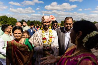 Indian wedding groom arrival at North Mymms