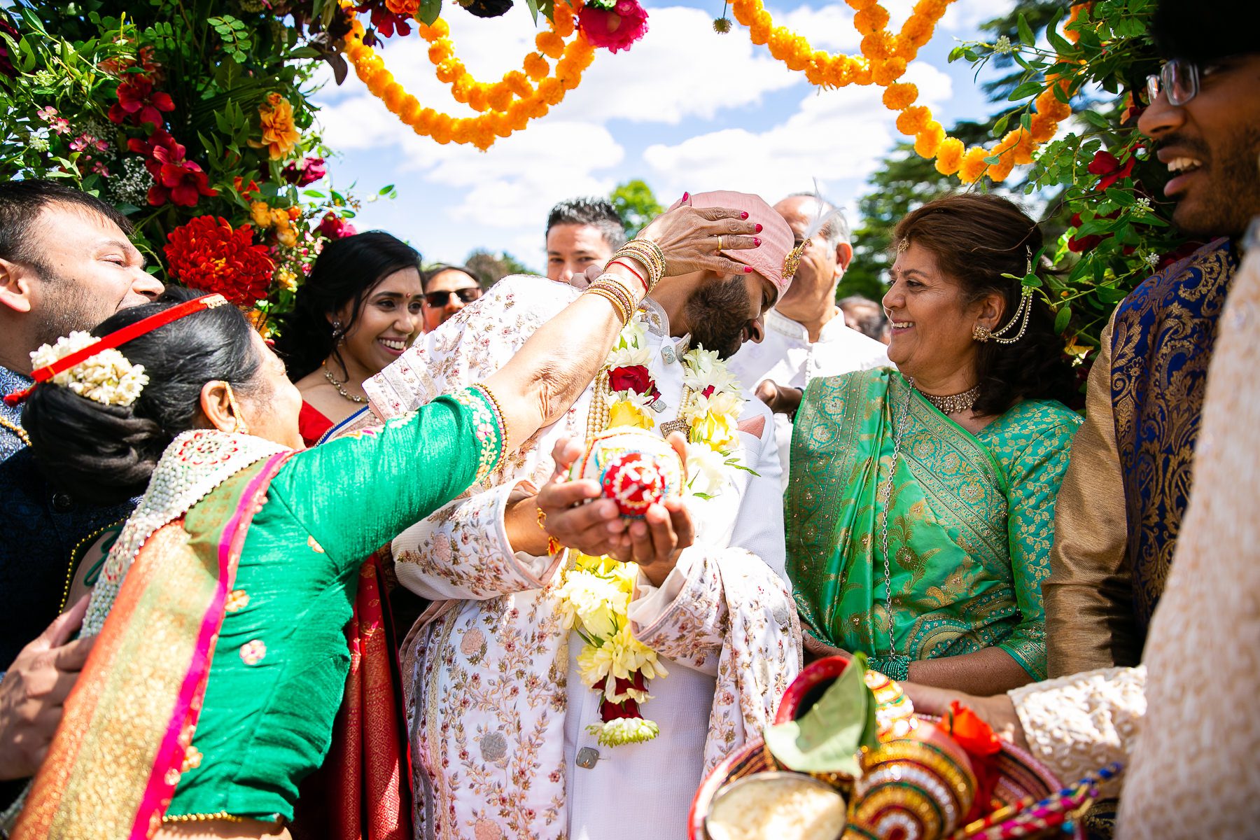 Indian welcoming of the groom ceremony