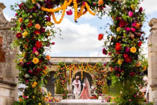 Hindu wedding couple seven steps ceremony