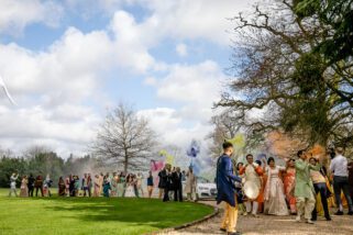Asian groom's arrival
