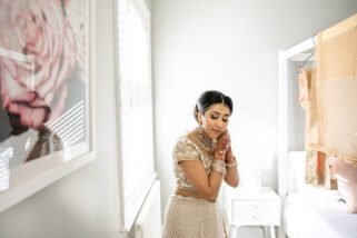 Indian bride getting ready