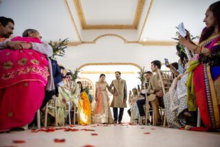 Bride walking down the isle