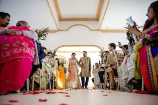 Bride walking down the isle