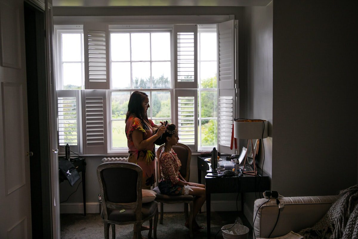 Asian Bride getting ready