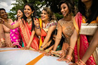 Brides' sister stopping the car