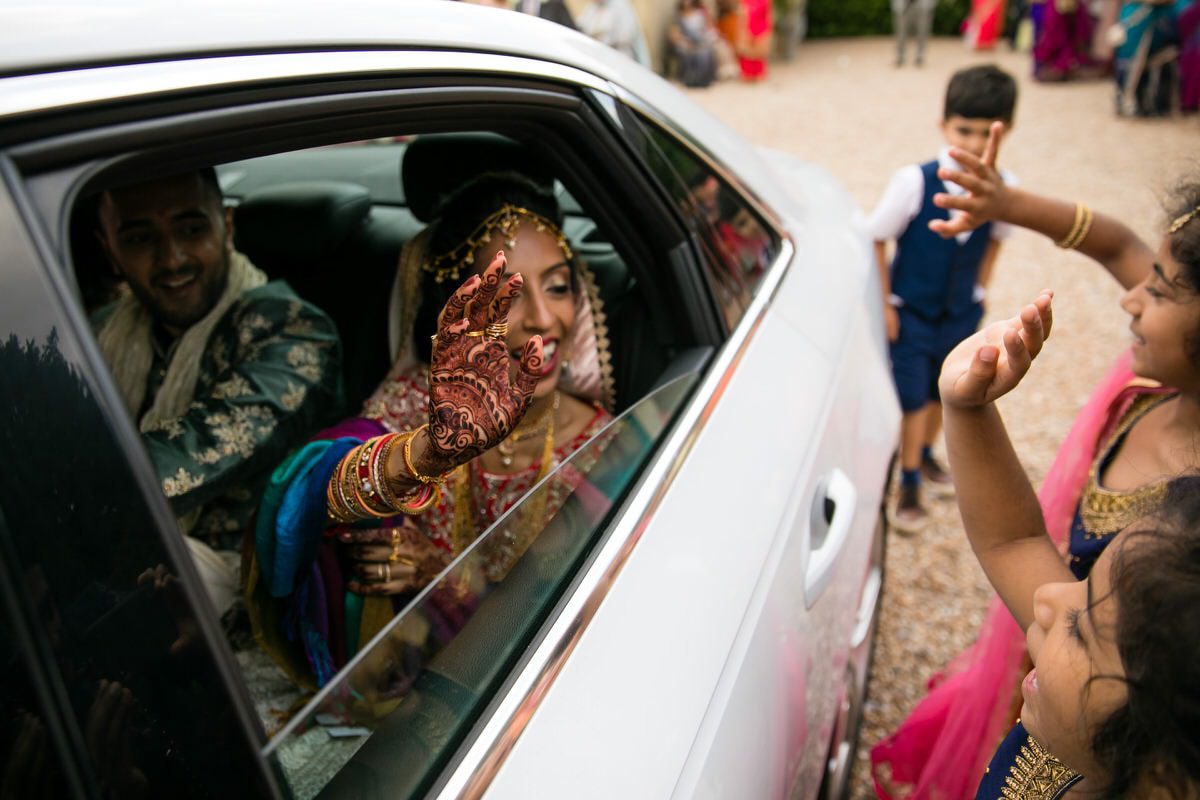 Bride waxing goodbye