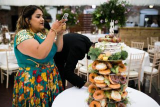 Wedding cake made from doughnut