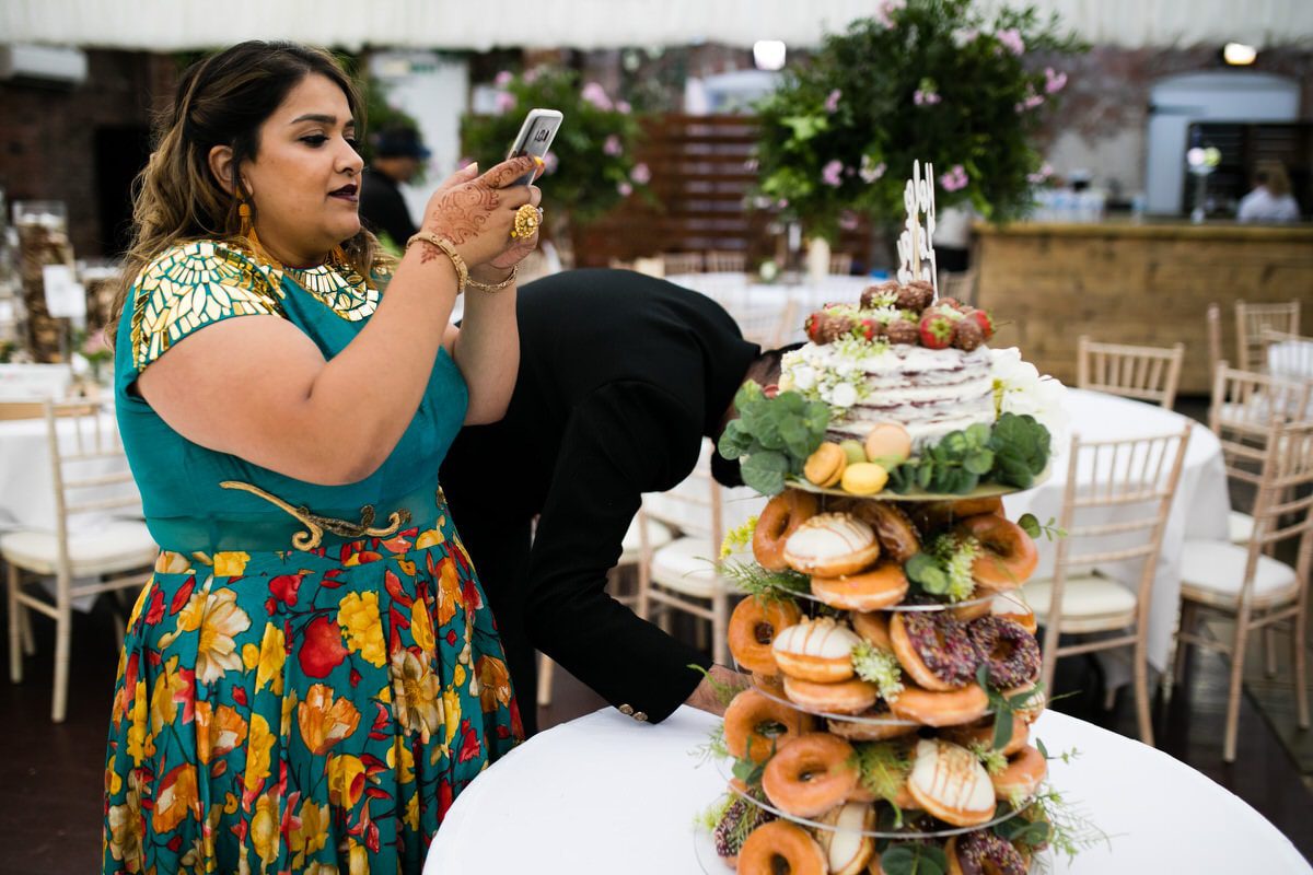 Wedding cake made from doughnut