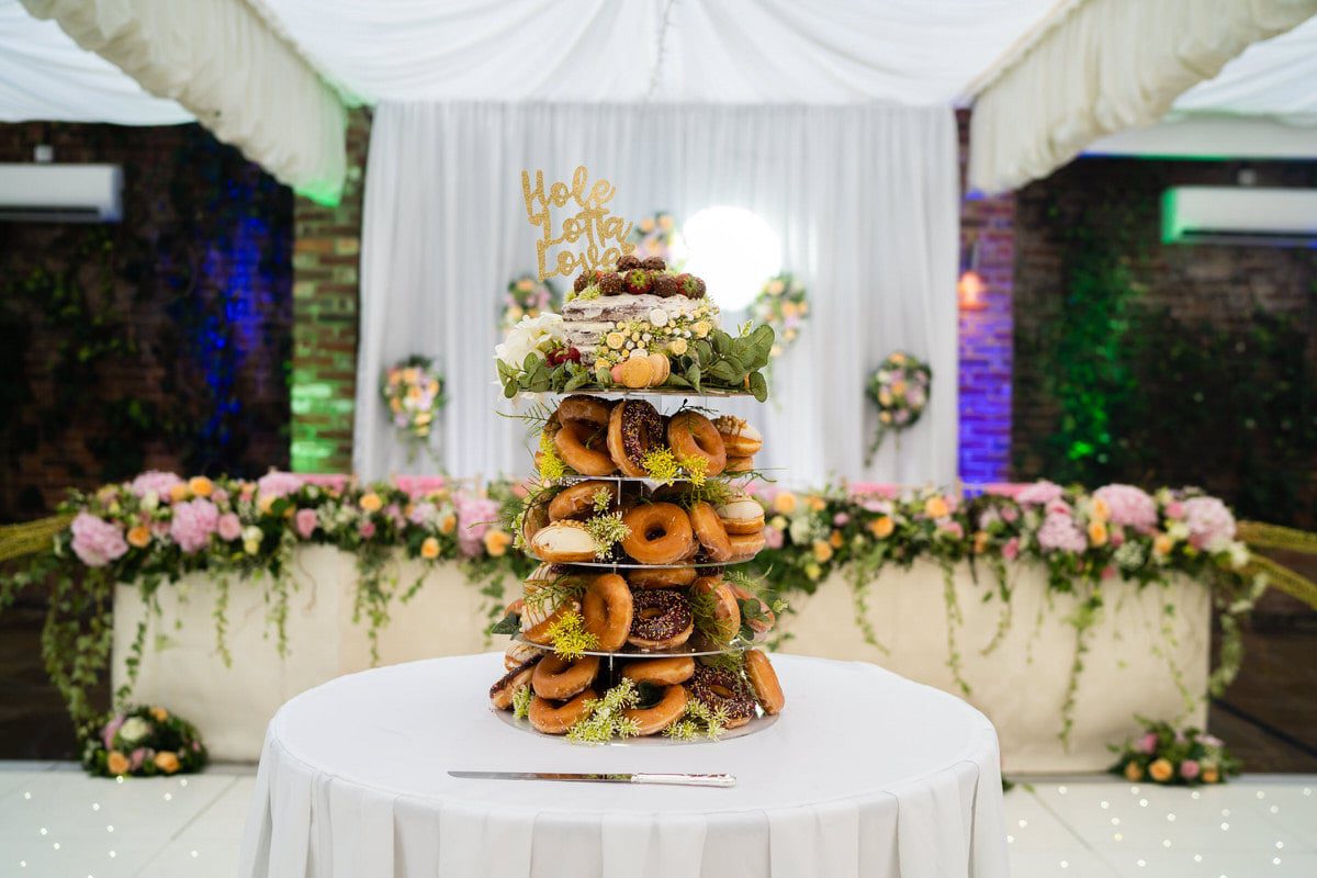 Wedding cake made from doughnut