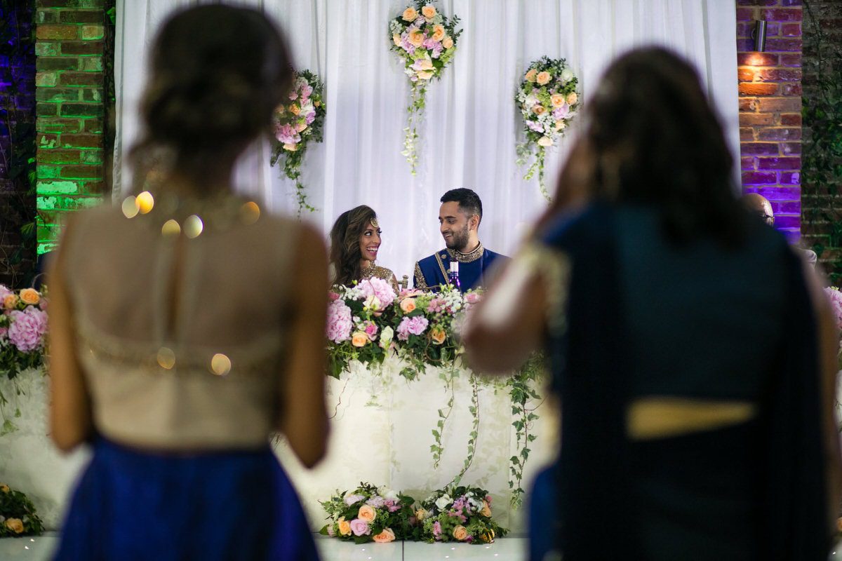 Speeches and reactions during wedding reception