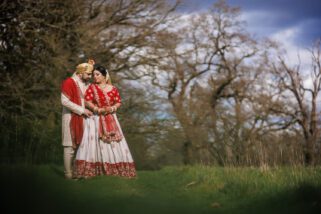 Wedding couple portrait at Offley Place