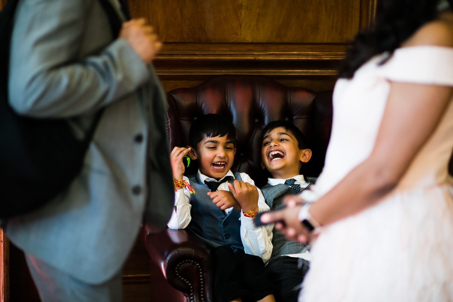 Wedding guests meeting before Registry wedding